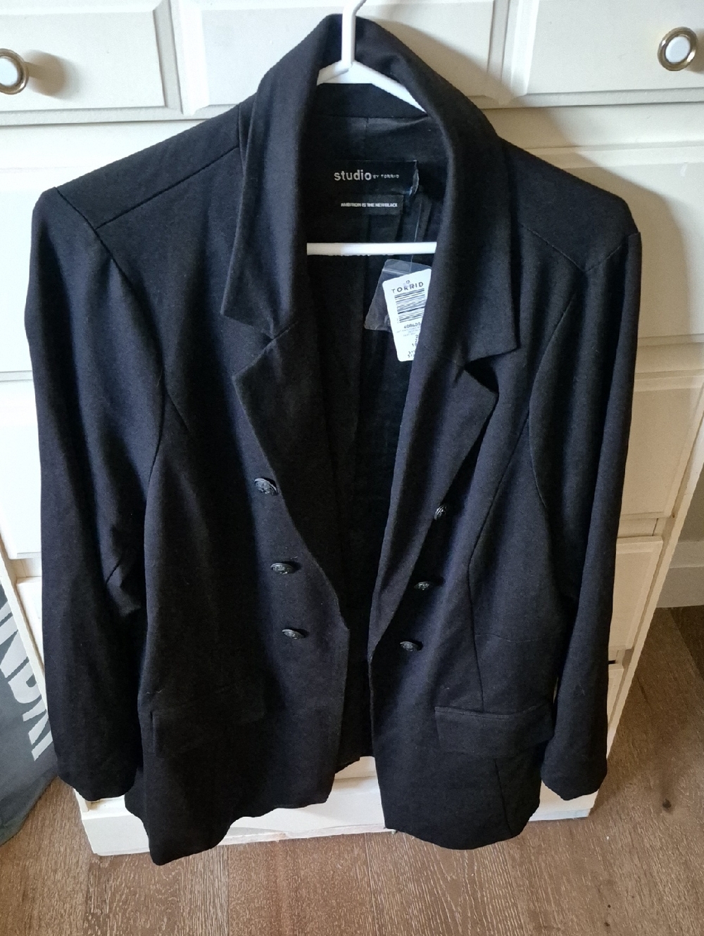 torrid Black Double-Button Notch Lapel Blazer